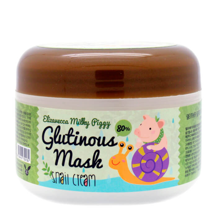 Ночная крем-маска для лица ELIZAVECCA с муцином улитки Glutinous Mask 80% Snail Cream 100 гр - фото
