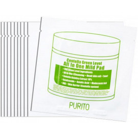 Увлажняющие пэды с центеллой для очищения кожи Purito Centella Green Level All In One Mild Pad 