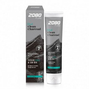 Отбеливающая зубная паста с углём Dental Clinic 2080 Black Clean Charcoal Toothpaste 120 гр