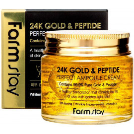 Ампульный крем с золотом и пептидами FarmStay 24K Gold Peptide Perfect Ampoule Cream 80 мл
