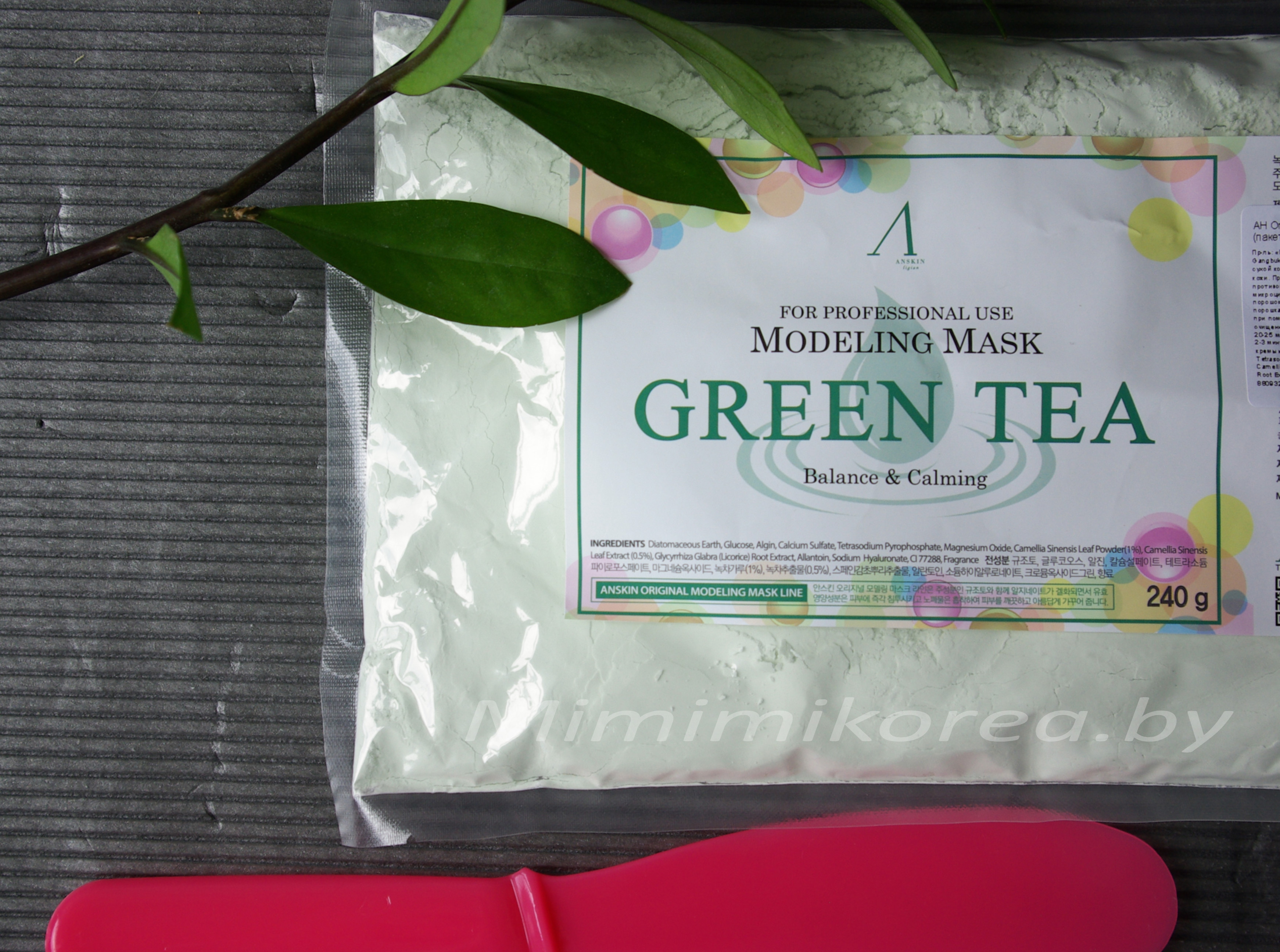 Альгинатная маска Зеленый Чай Anskin Green Tea Modeling Mask 240 гр - фото2